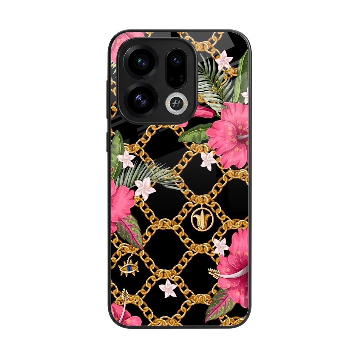 Gilded Petals back phone cover | glass case for oppo find x9