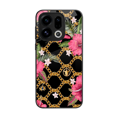 Gilded Petals back phone cover | glass case for oppo find x9