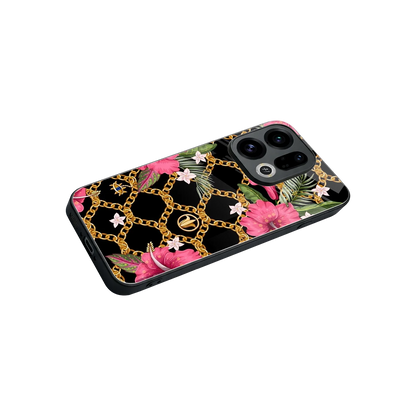 Gilded Petals stylish phone case for oppo find x9 | glossy glass and slim fit