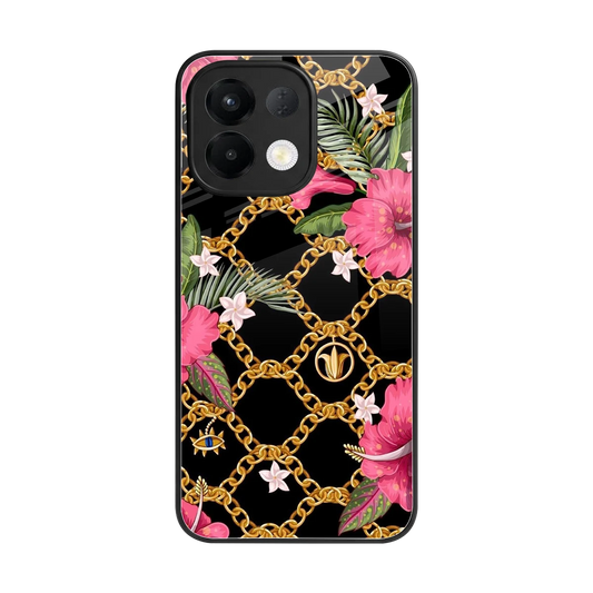 Gilded Petals back phone cover | glass case for oppo k13 5g