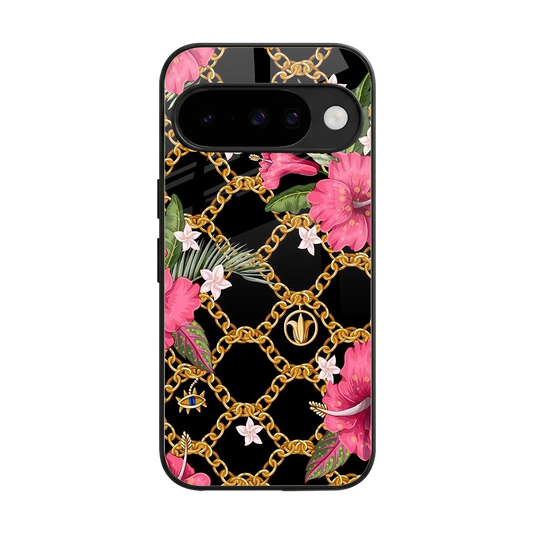 Gilded Petals back phone cover | glass case for google pixel 10