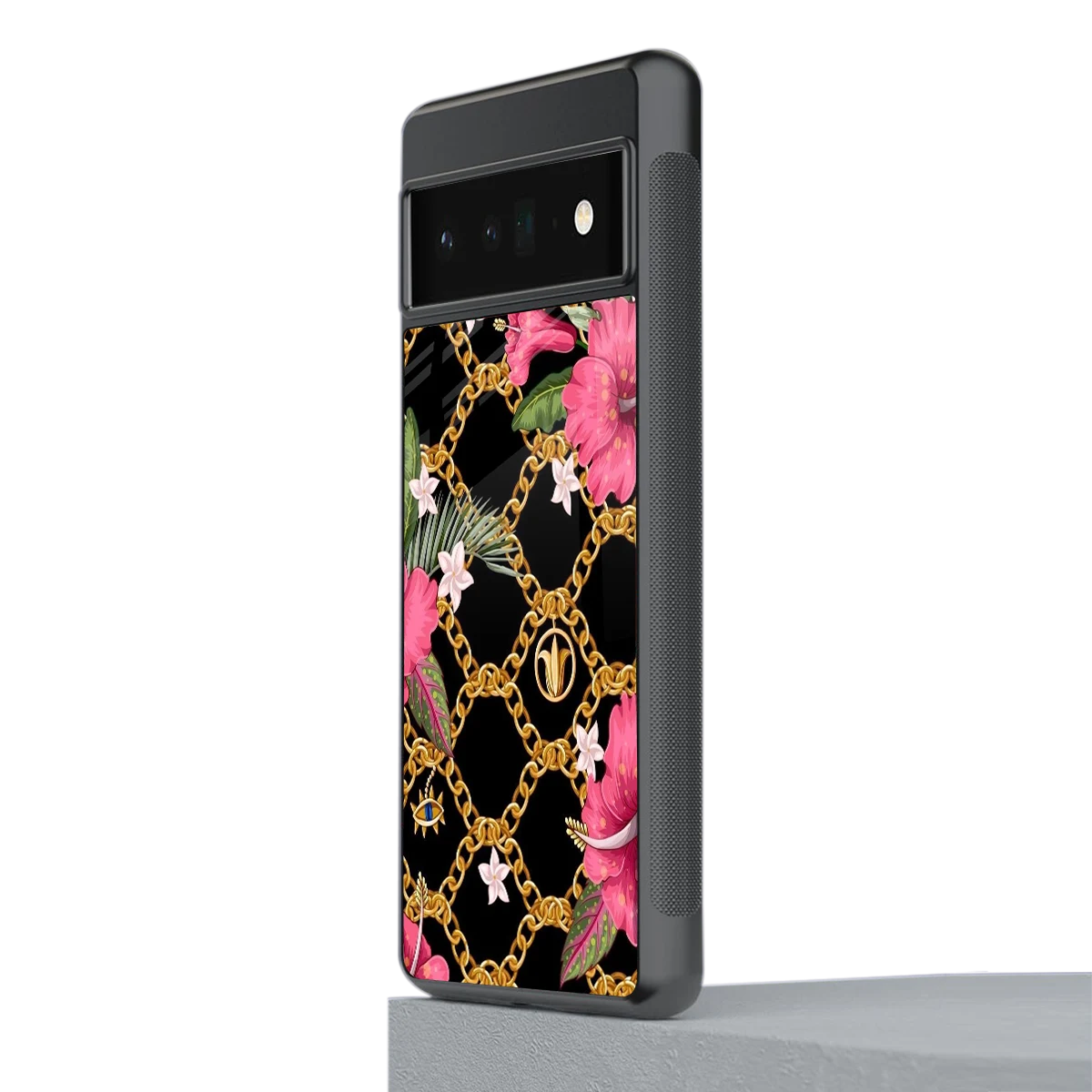 Gilded Petals stylish phone case for google pixel 6 pro | glossy glass and slim fit