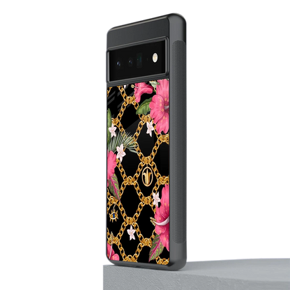 Gilded Petals stylish phone case for google pixel 6 pro | glossy glass and slim fit