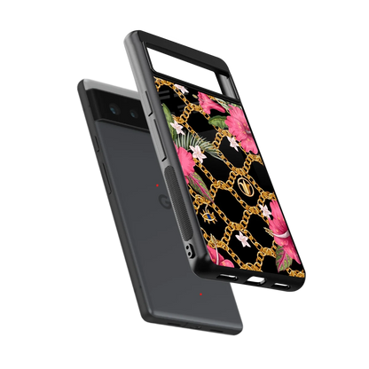 Gilded Petals sleek google pixel 6a cover with tempered glass back and TPU edges