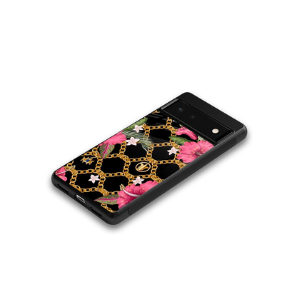 Gilded Petals google pixel 6a mobile cover | shockproof glass phone case