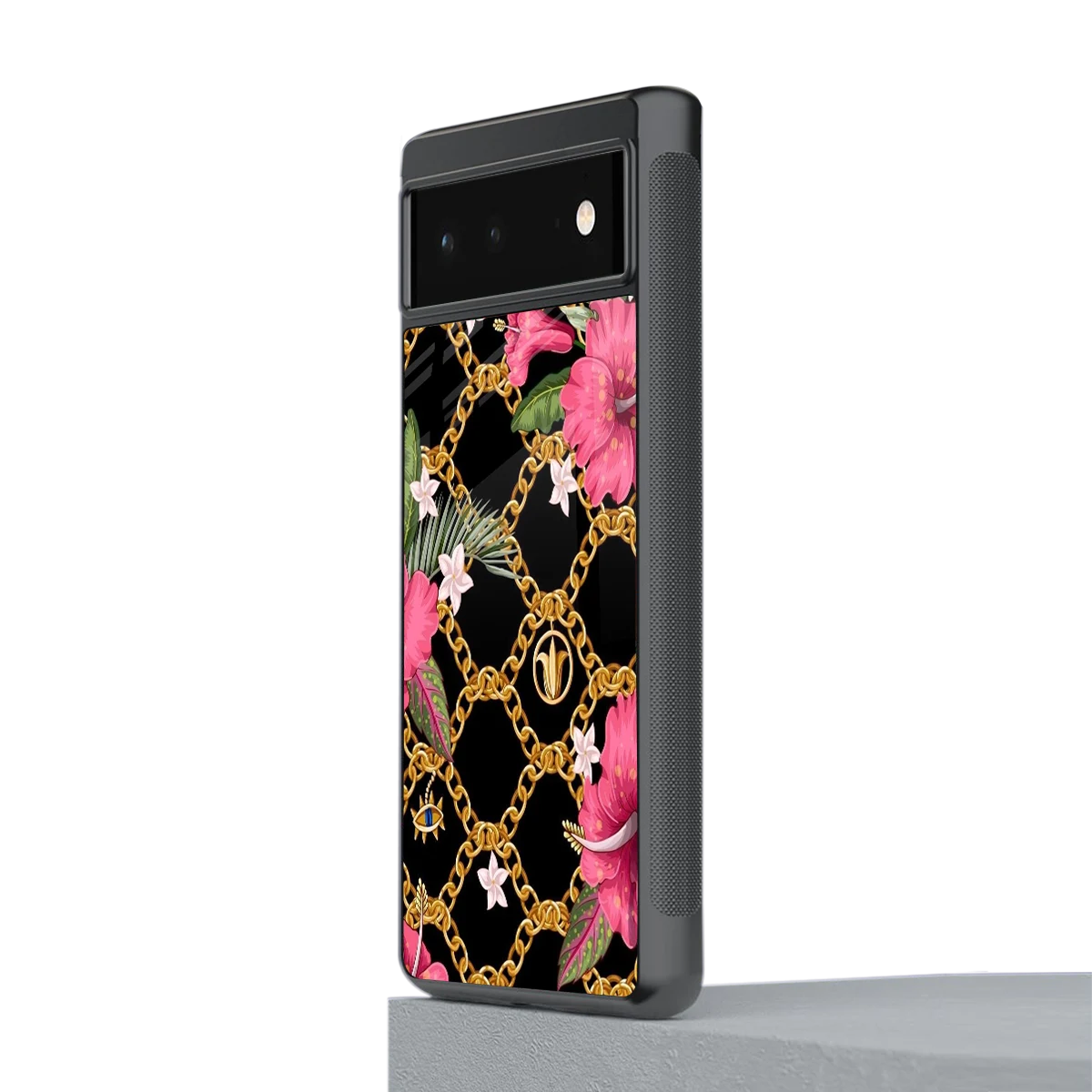 Gilded Petals stylish phone case for google pixel 6a | glossy glass and slim fit