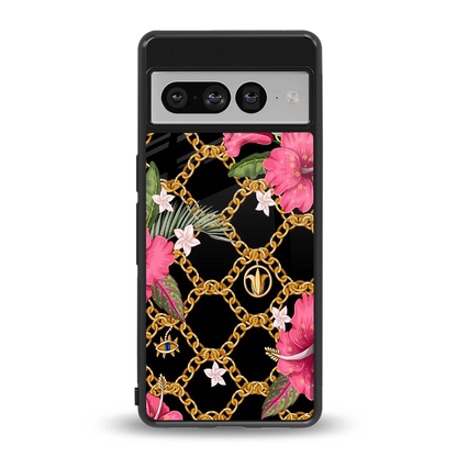 Gilded Petals back phone cover | glass case for google pixel 7 pro