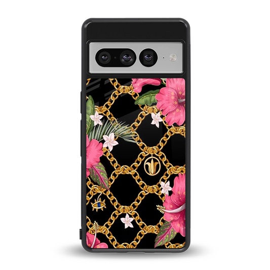 Gilded Petals back phone cover | glass case for google pixel 7 pro