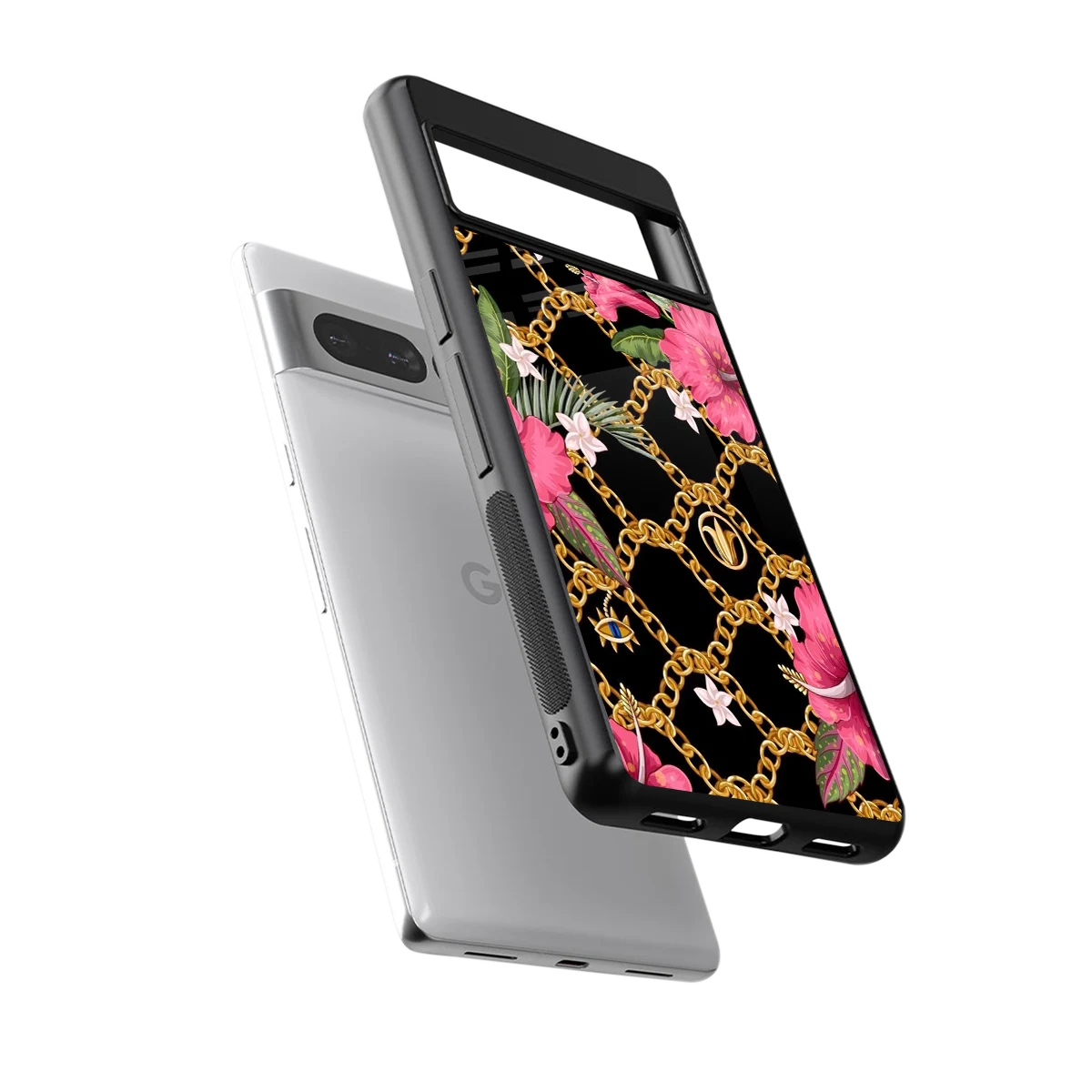 Gilded Petals sleek google pixel 7 pro cover with tempered glass back and TPU edges