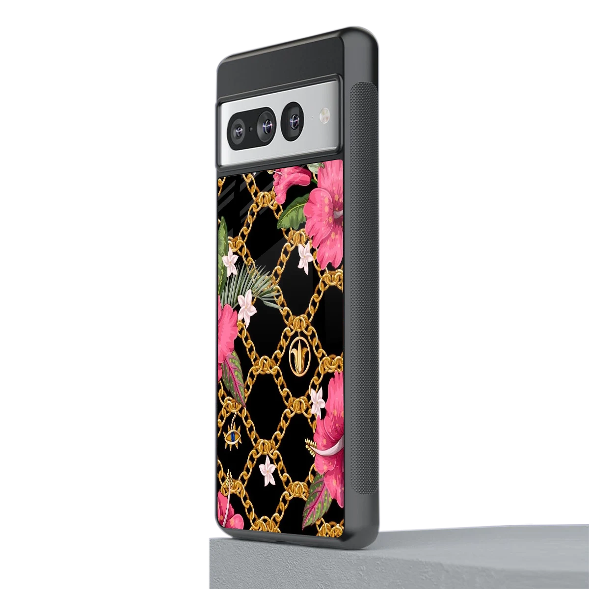 Gilded Petals stylish phone case for google pixel 7 pro | glossy glass and slim fit