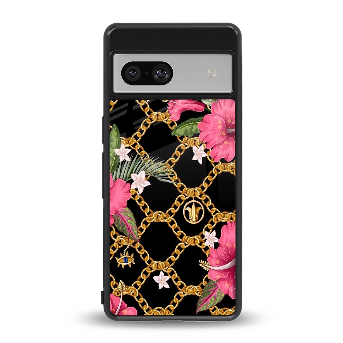 Gilded Petals back phone cover | glass case for google pixel 7a