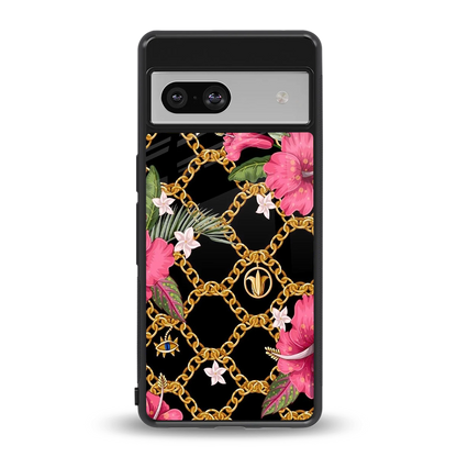 Gilded Petals back phone cover | glass case for google pixel 7