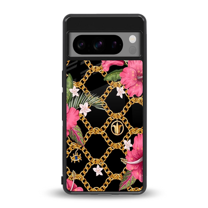 Gilded Petals back phone cover | glass case for google pixel 8 pro