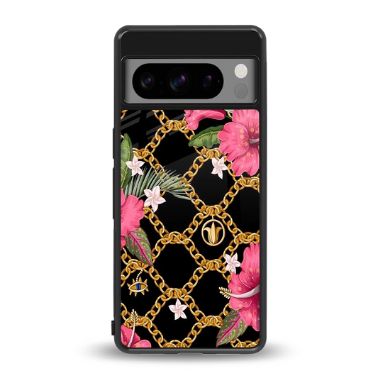 Gilded Petals back phone cover | glass case for google pixel 8 pro