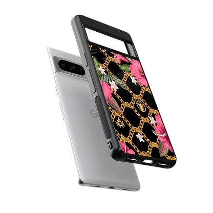 Gilded Petals sleek google pixel 8 pro cover with tempered glass back and TPU edges