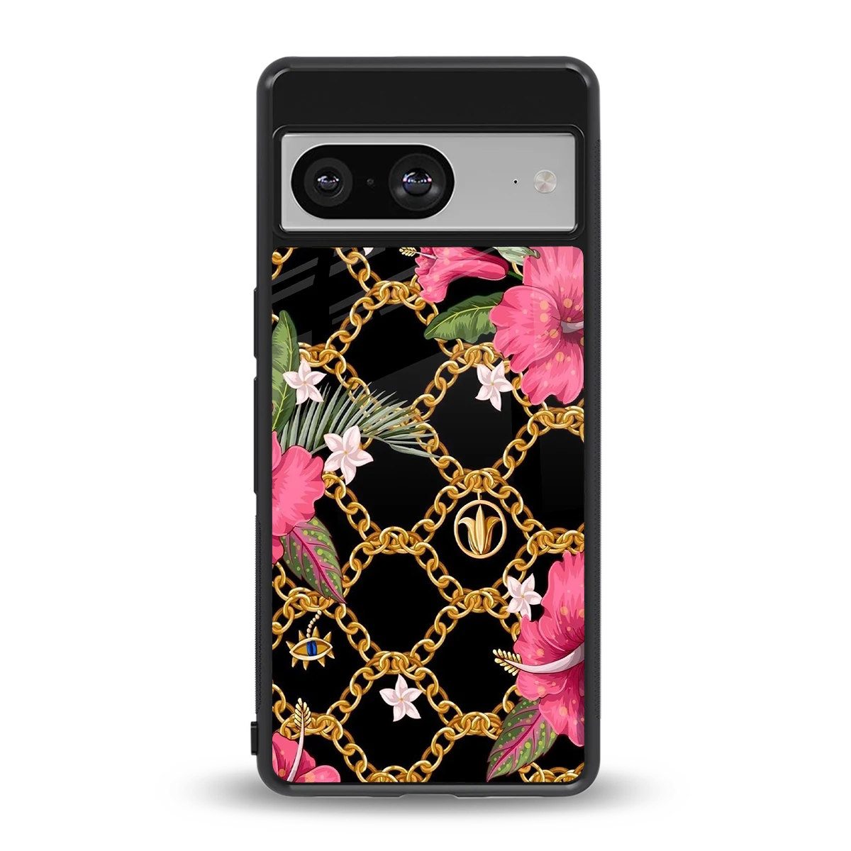 Gilded Petals back phone cover | glass case for google pixel 8