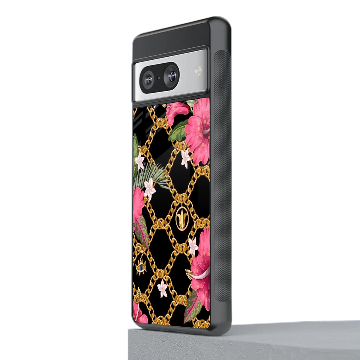 Gilded Petals stylish phone case for google pixel 8 | glossy glass and slim fit