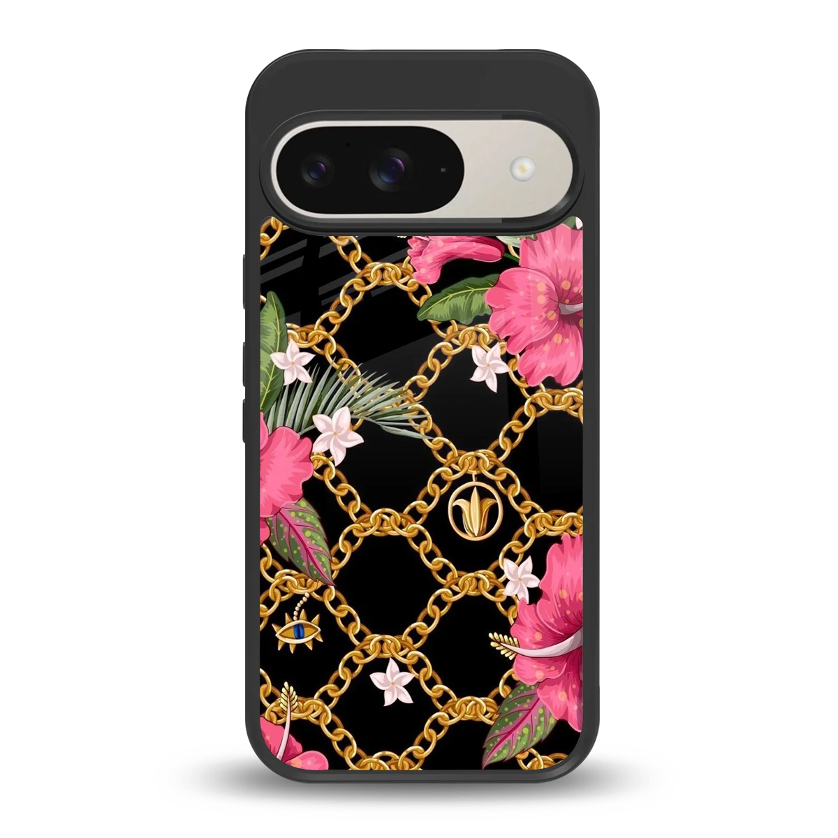 Gilded Petals back phone cover | glass case for google pixel 9
