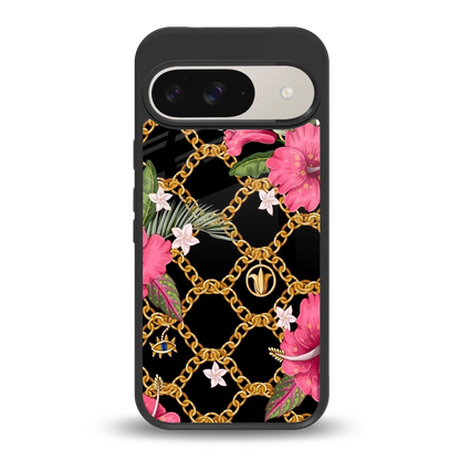 Gilded Petals back phone cover | glass case for google pixel 9
