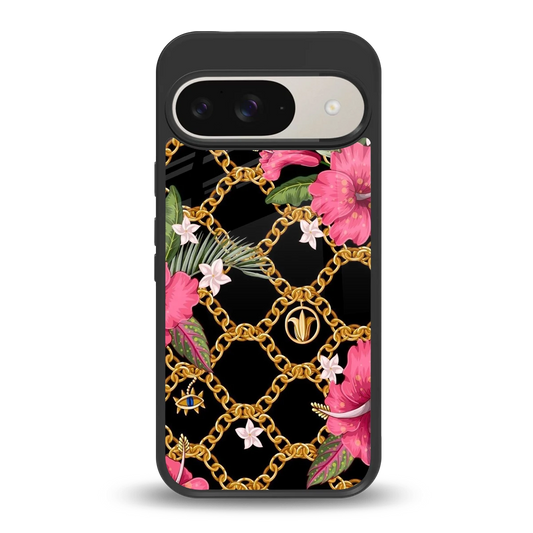 Gilded Petals back phone cover | glass case for google pixel 9