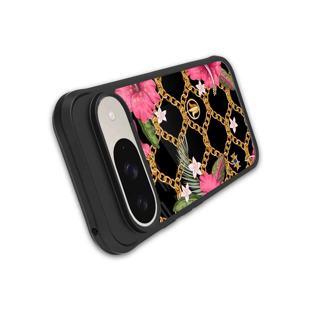 Gilded Petals stylish phone case for google pixel 9 | glossy glass and slim fit