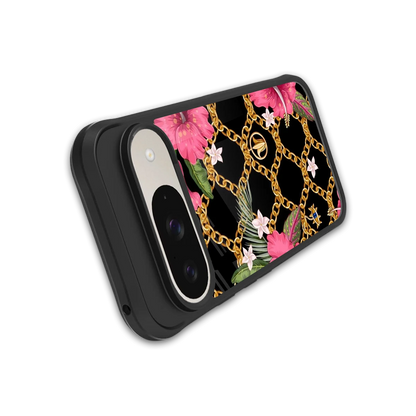 Gilded Petals stylish phone case for google pixel 9 | glossy glass and slim fit