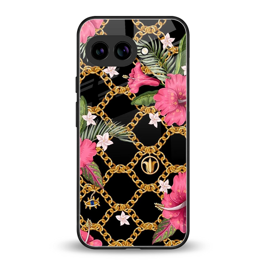 Gilded Petals back phone cover | glass case for google pixel 9a