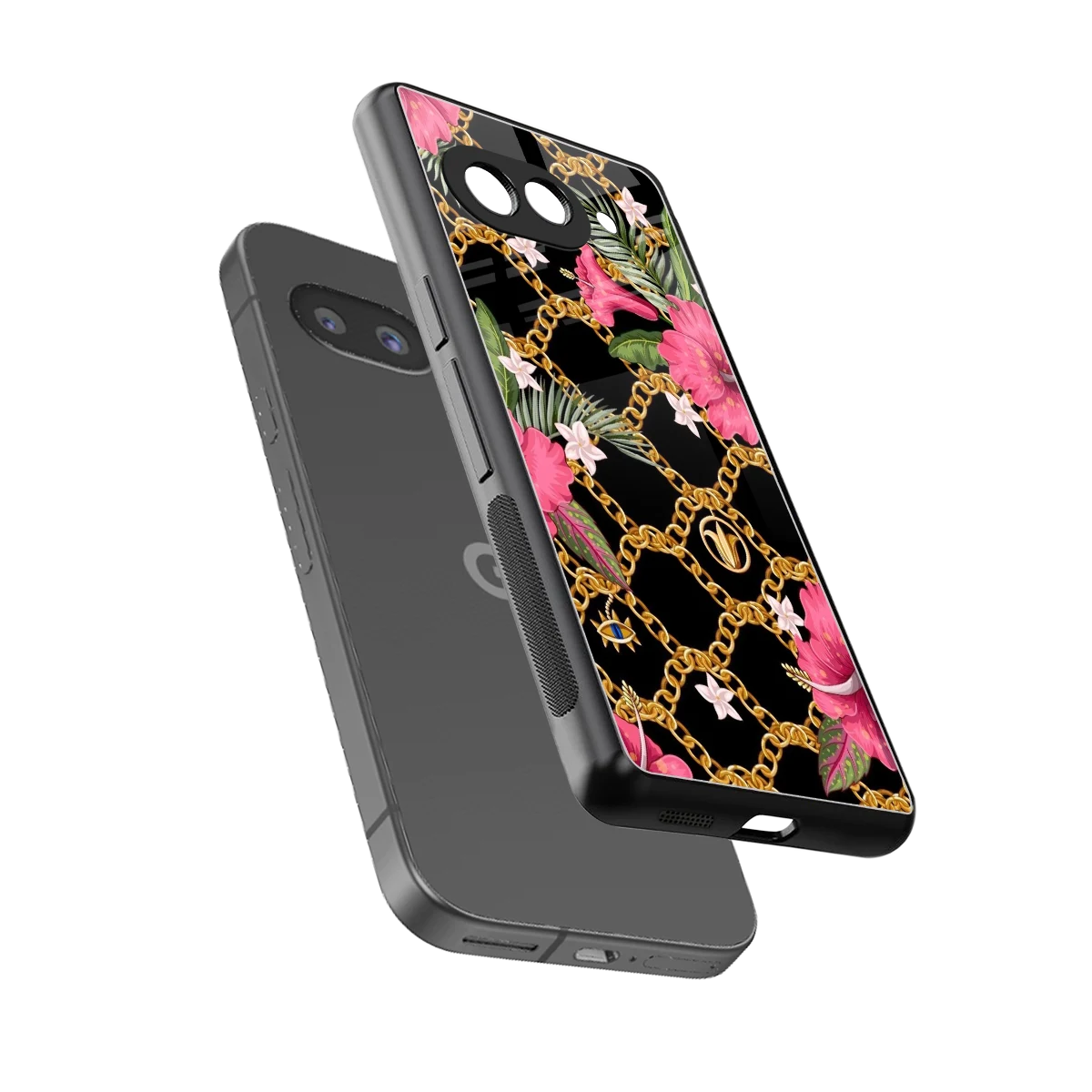 Gilded Petals sleek google pixel 9a cover with tempered glass back and TPU edges