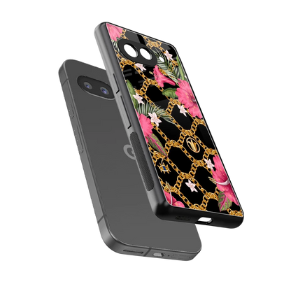 Gilded Petals sleek google pixel 9a cover with tempered glass back and TPU edges