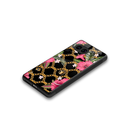 Gilded Petals stylish phone case for google pixel 9a | glossy glass and slim fit