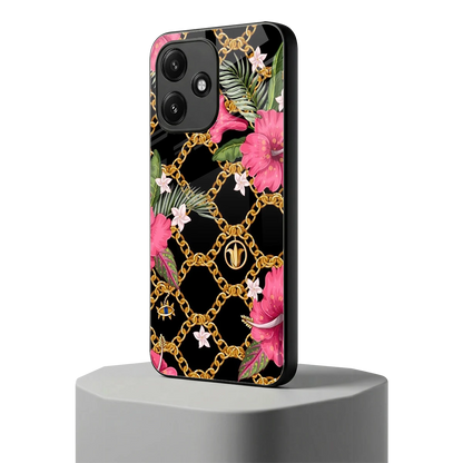 Gilded Petals redmi 12 5g mobile cover | shockproof glass phone case