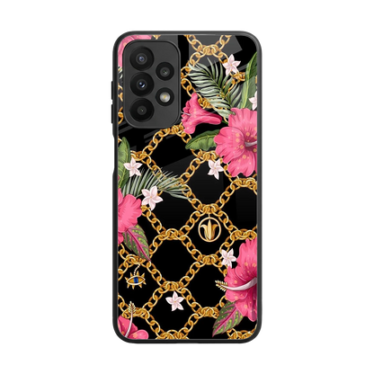Gilded Petals back phone cover | glass case for samsung galaxy a23