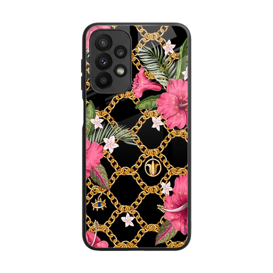 Gilded Petals back phone cover | glass case for samsung galaxy a23