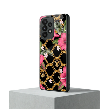 Gilded Petals samsung galaxy a23 mobile cover | shockproof glass phone case