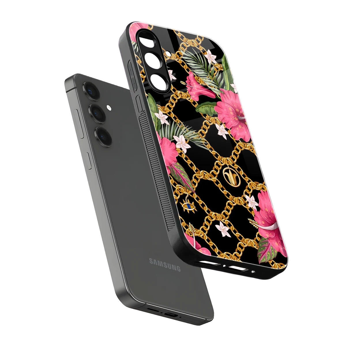 Gilded Petals sleek samsung galaxy a16 5g cover with tempered glass back and TPU edges