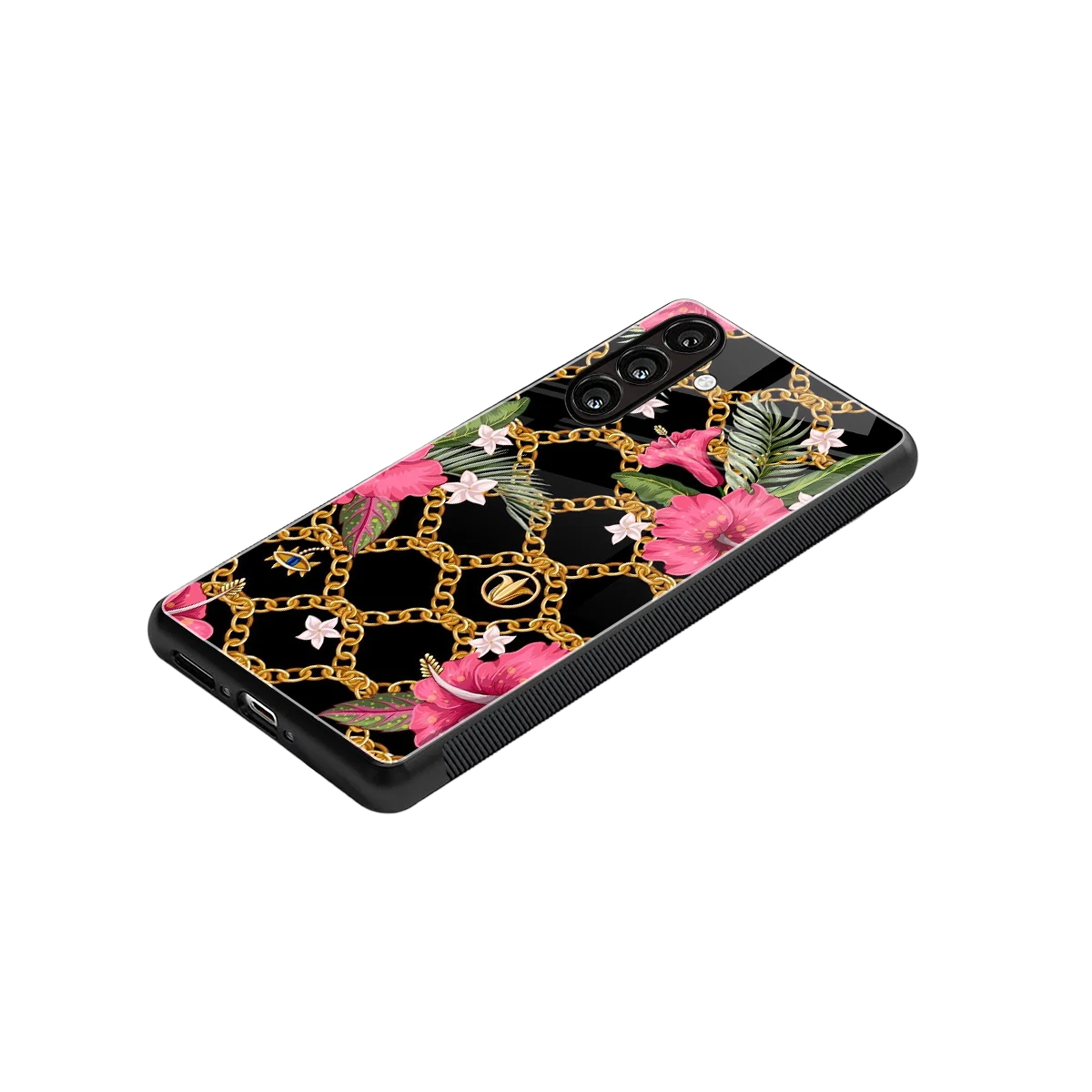 Gilded Petals stylish phone case for samsung galaxy m36 5g | glossy glass and slim fit