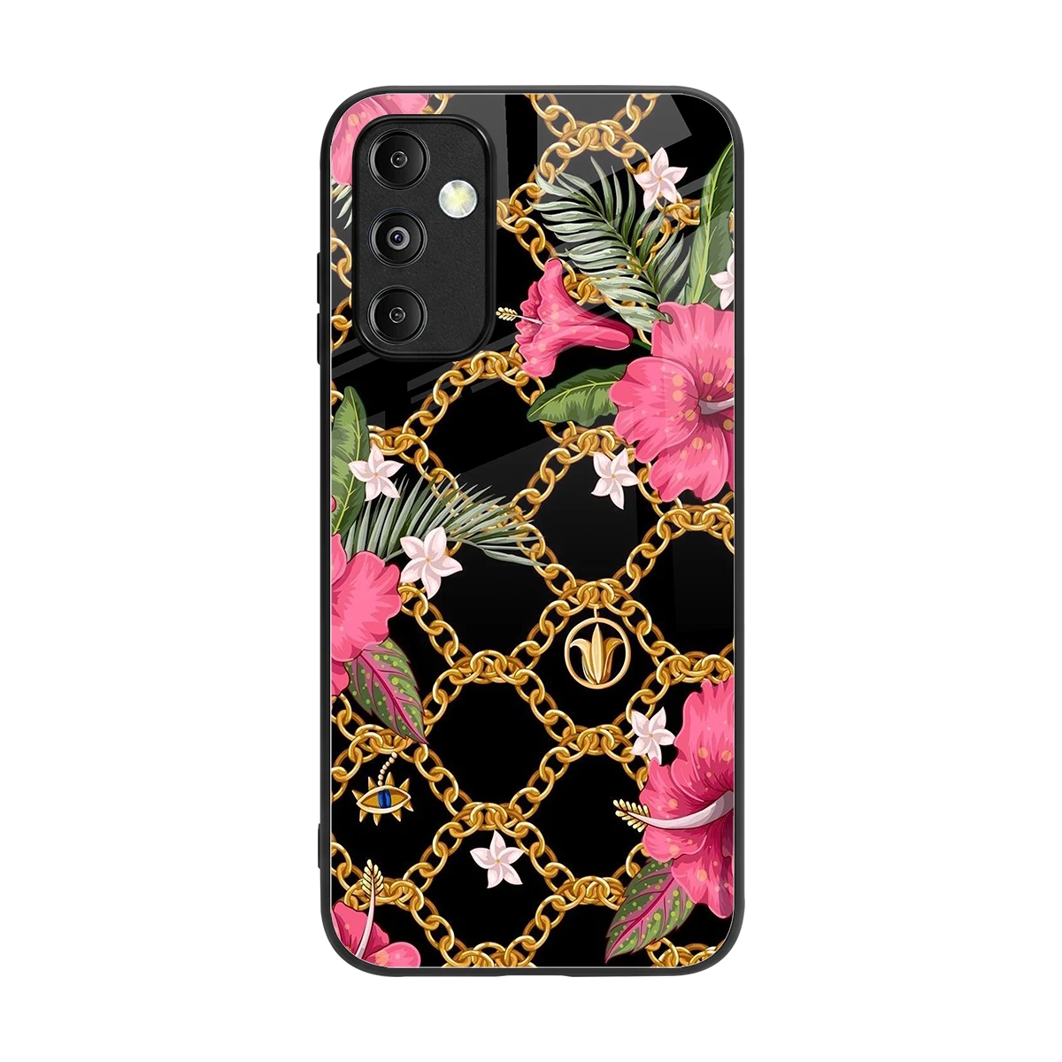Gilded Petals back phone cover | glass case for samsung galaxy m14 5g