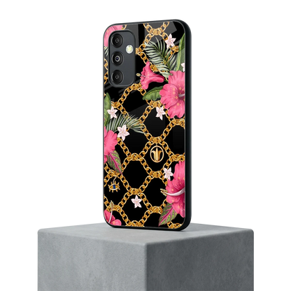Gilded Petals samsung galaxy m14 5g mobile cover | shockproof glass phone case