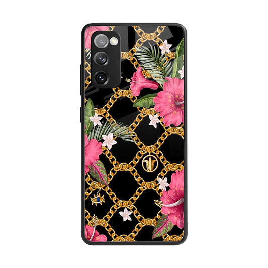 Gilded Petals back phone cover | glass case for samsung galaxy s20 fe