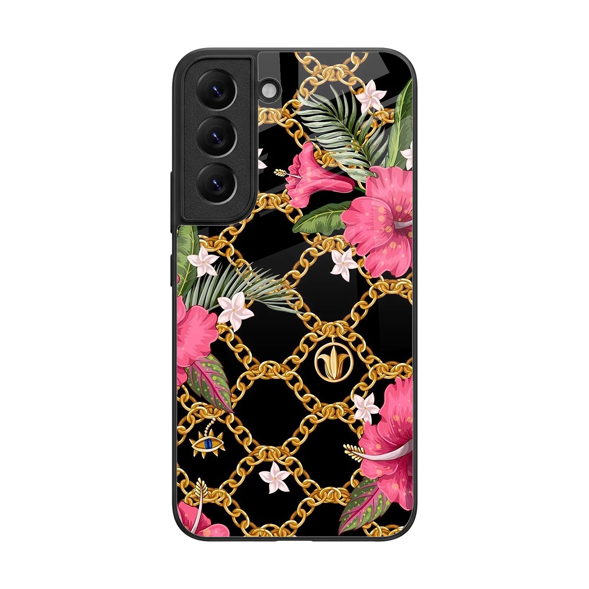 Gilded Petals back phone cover | glass case for samsung galaxy s22