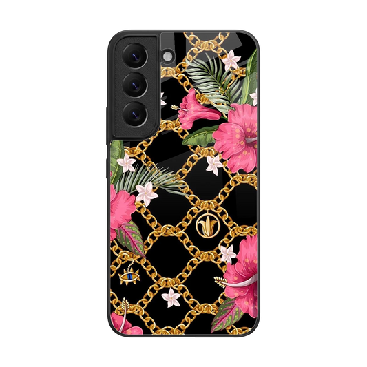 Gilded Petals back phone cover | glass case for samsung galaxy s22