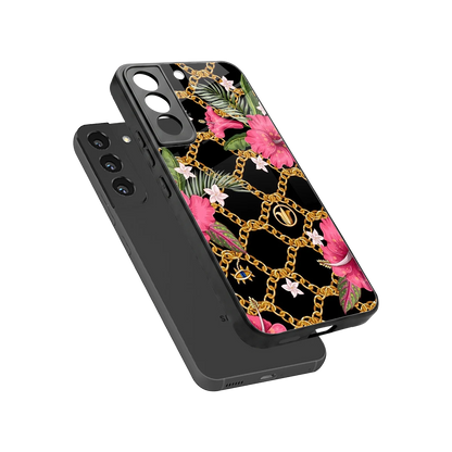 Gilded Petals sleek samsung galaxy s22 cover with tempered glass back and TPU edges