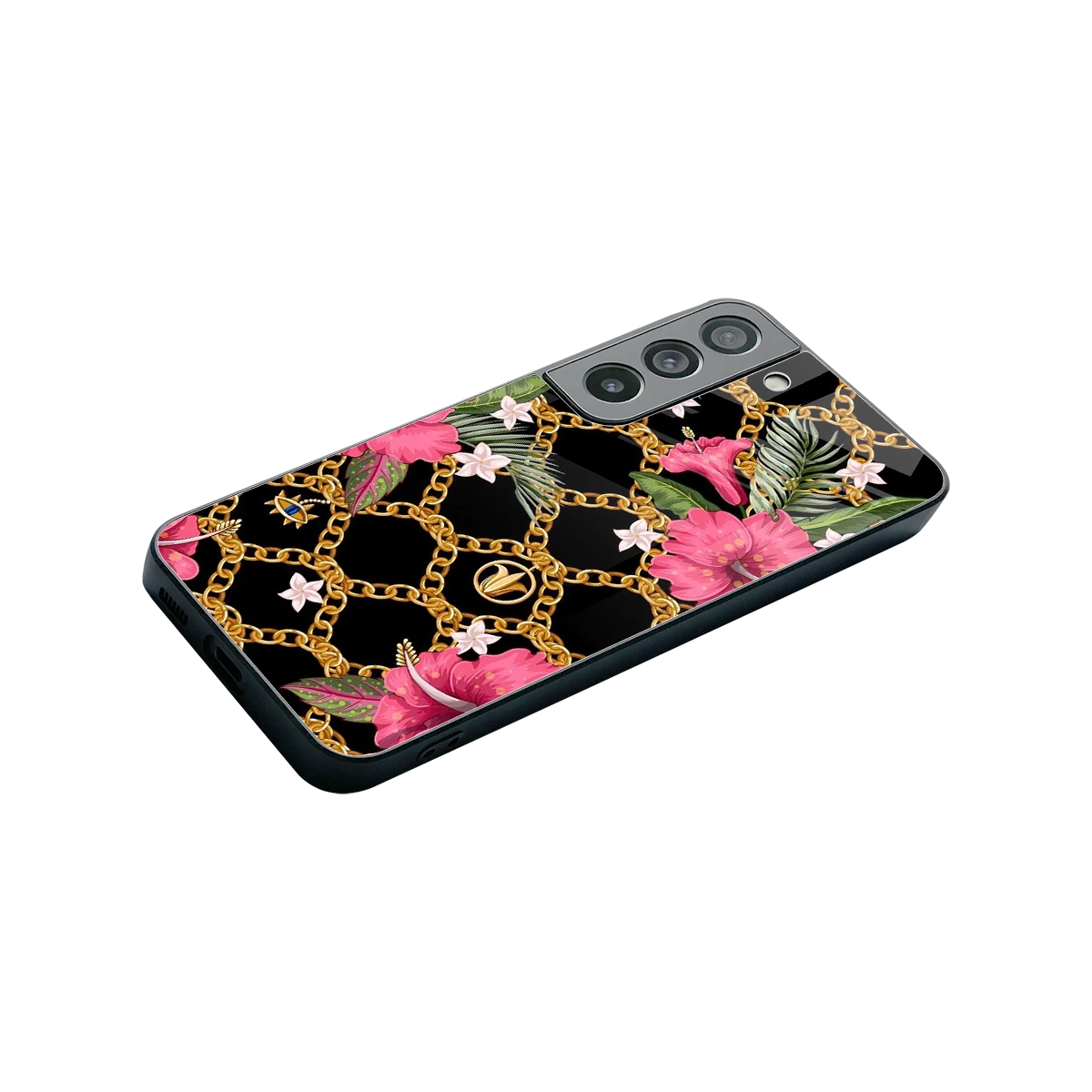 Gilded Petals stylish phone case for samsung galaxy s22 | glossy glass and slim fit