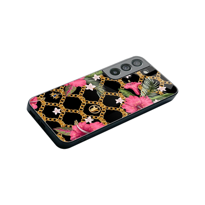 Gilded Petals stylish phone case for samsung galaxy s22 | glossy glass and slim fit