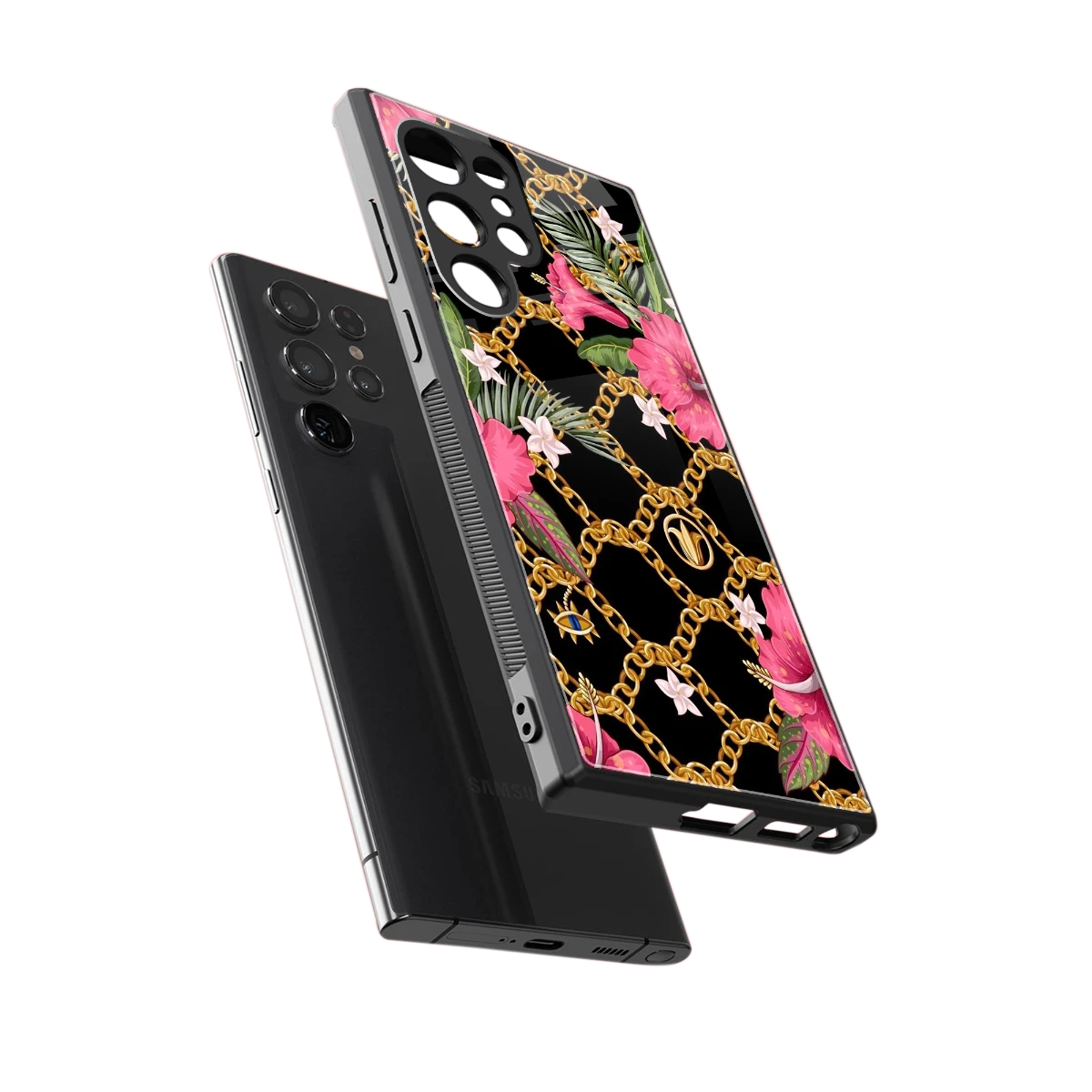 Gilded Petals sleek samsung galaxy s24 ultra cover with tempered glass back and TPU edges