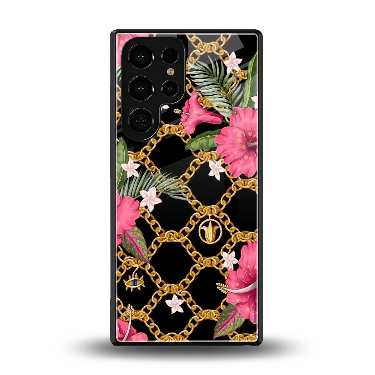 Gilded Petals back phone cover | glass case for samsung galaxy s25 ultra