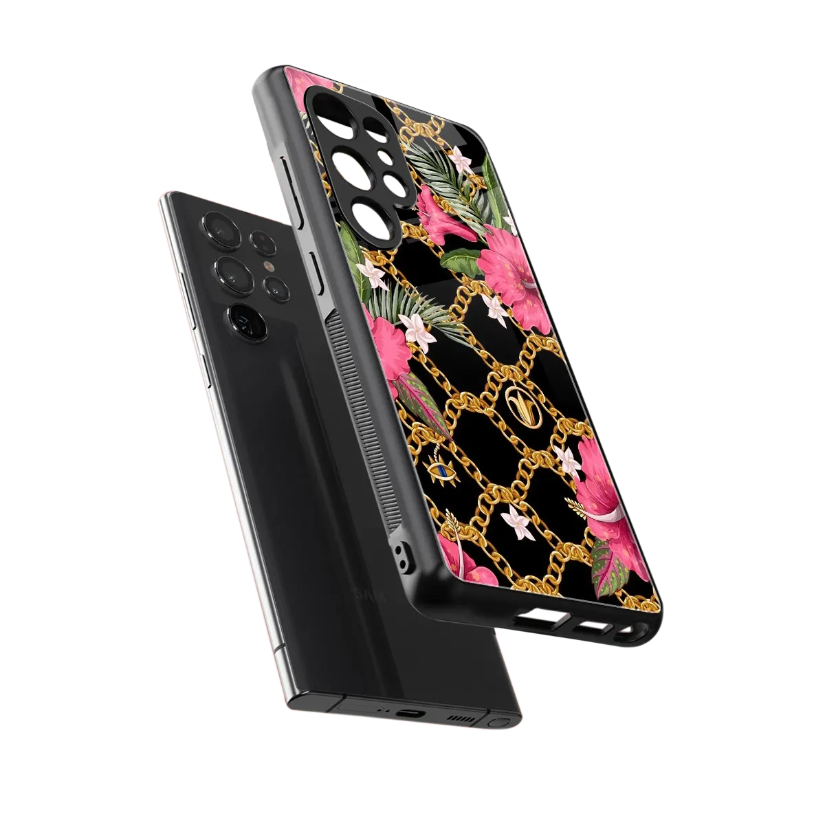 Gilded Petals sleek samsung galaxy s25 ultra cover with tempered glass back and TPU edges