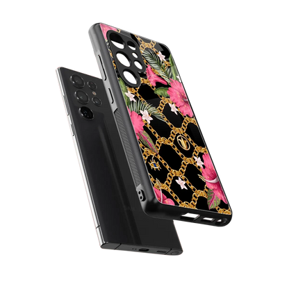 Gilded Petals sleek samsung galaxy s25 ultra cover with tempered glass back and TPU edges