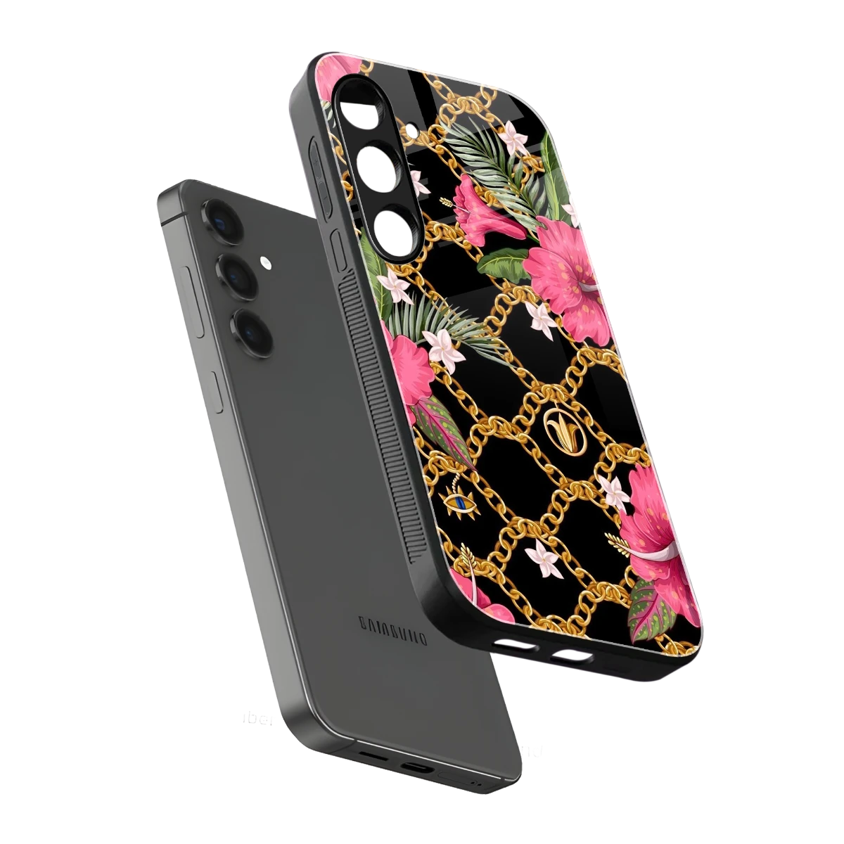 Gilded Petals sleek samsung galaxy s23 fe cover with tempered glass back and TPU edges