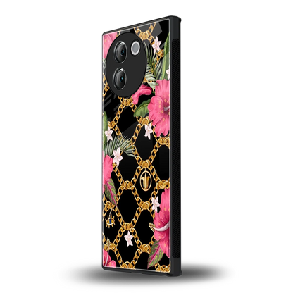 Gilded Petals vivo v30e mobile cover | shockproof glass phone case